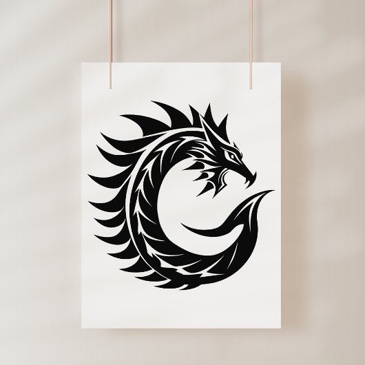 Drache gestalteter Buchstabe C, Drachenalphabet, M Poster