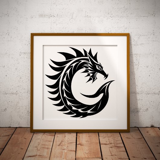 Drache gestalteter Buchstabe C, Drachenalphabet, M Poster