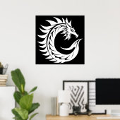 Drache gestalteter Buchstabe C, Drachenalphabet, M Poster (Heimbüro)