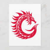 Drache gestalteter Buchstabe C, Drachenalphabet, M Postkarte (Vorderseite)