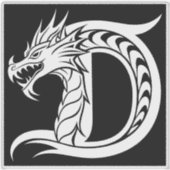 Drache gestalteter Buchstabe D, Drachenalphabet, M Aufkleber (Vorderseite)