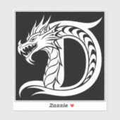 Drache gestalteter Buchstabe D, Drachenalphabet, M Aufkleber (Blatt)