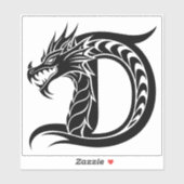 Drache gestalteter Buchstabe D, Drachenalphabet, M Aufkleber (Blatt)