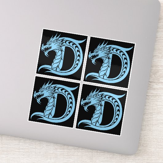 Drache gestalteter Buchstabe D, Drachenalphabet, M Aufkleber (Detail)