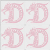 Drache gestalteter Buchstabe D, Drachenalphabet, M Aufkleber (Vorderseite)