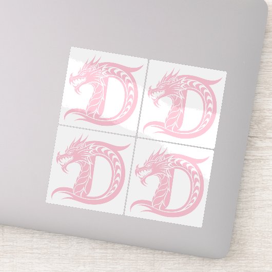 Drache gestalteter Buchstabe D, Drachenalphabet, M Aufkleber (Detail)