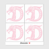Drache gestalteter Buchstabe D, Drachenalphabet, M Aufkleber (Blatt)