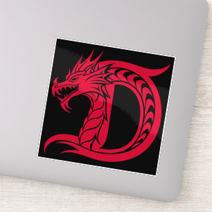 Drache gestalteter Buchstabe D, Drachenalphabet, M Aufkleber