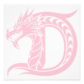 Drache gestalteter Buchstabe D, Drachenalphabet, M Fotodruck (Vorne)