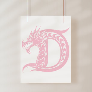 Drache gestalteter Buchstabe D, Drachenalphabet, M Fotodruck