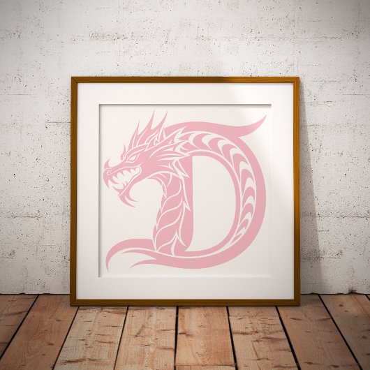 Drache gestalteter Buchstabe D, Drachenalphabet, M Fotodruck