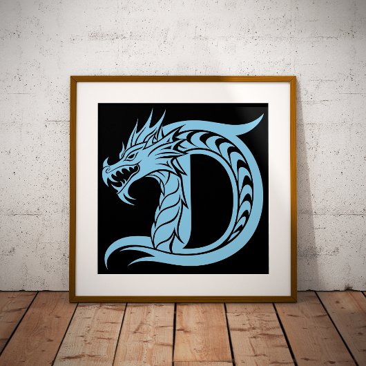 Drache gestalteter Buchstabe D, Drachenalphabet, M Fotodruck