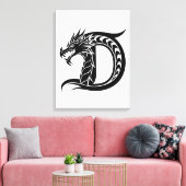 Drache gestalteter Buchstabe D, Drachenalphabet, M Leinwanddruck (Insitu (Wohnzimmer))
