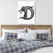 Drache gestalteter Buchstabe D, Drachenalphabet, M Leinwanddruck (Insitu (Schlafzimmer))