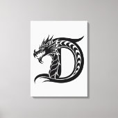 Drache gestalteter Buchstabe D, Drachenalphabet, M Leinwanddruck (Vorderseite)