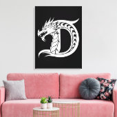 Drache gestalteter Buchstabe D, Drachenalphabet, M Leinwanddruck (Insitu (Wohnzimmer))