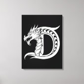 Drache gestalteter Buchstabe D, Drachenalphabet, M Leinwanddruck (Vorderseite)