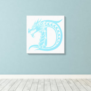 Drache gestalteter Buchstabe D, Drachenalphabet, M Leinwanddruck