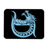 Drache gestalteter Buchstabe D, Drachenalphabet, M Magnet (Horizontal)