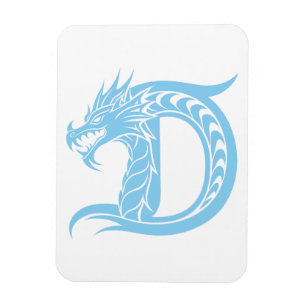 Drache gestalteter Buchstabe D, Drachenalphabet, M Magnet