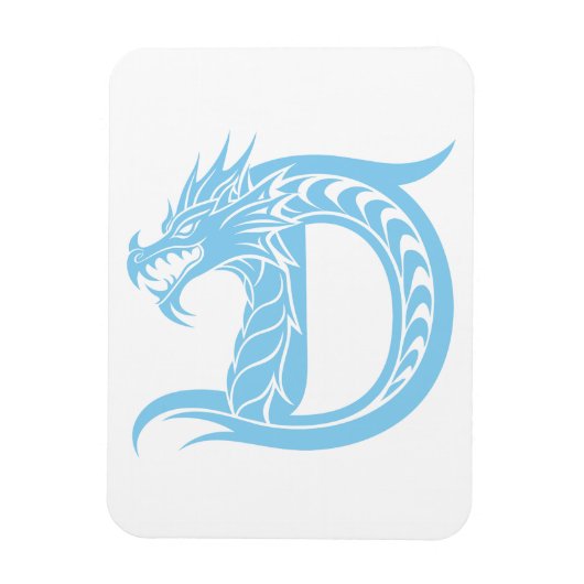 Drache gestalteter Buchstabe D, Drachenalphabet, M Magnet (Vertikal)
