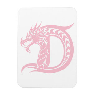 Drache gestalteter Buchstabe D, Drachenalphabet, M Magnet