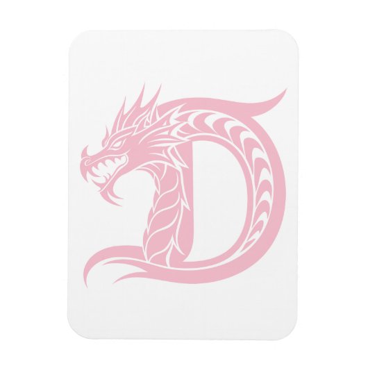Drache gestalteter Buchstabe D, Drachenalphabet, M Magnet (Vertikal)