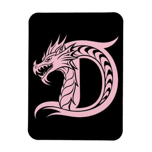 Drache gestalteter Buchstabe D, Drachenalphabet, M Magnet (Vertikal)