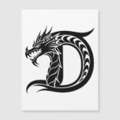 Drache gestalteter Buchstabe D, Drachenalphabet, M Magneteinladung (Vorderseite)