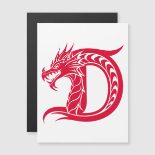 Drache gestalteter Buchstabe D, Drachenalphabet, M Magneteinladung