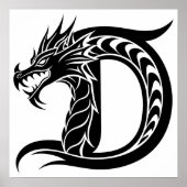 Drache gestalteter Buchstabe D, Drachenalphabet, M Poster (Vorne)