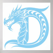 Drache gestalteter Buchstabe D, Drachenalphabet, M Poster (Vorne)