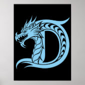 Drache gestalteter Buchstabe D, Drachenalphabet, M Poster (Vorne)