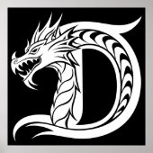 Drache gestalteter Buchstabe D, Drachenalphabet, M Poster (Vorne)