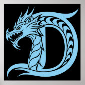 Drache gestalteter Buchstabe D, Drachenalphabet, M Poster (Vorne)