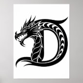 Drache gestalteter Buchstabe D, Drachenalphabet, M Poster (Vorne)