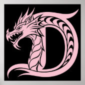 Drache gestalteter Buchstabe D, Drachenalphabet, M Poster (Vorne)