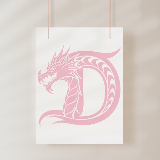 Drache gestalteter Buchstabe D, Drachenalphabet, M Poster