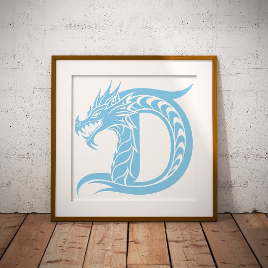 Drache gestalteter Buchstabe D, Drachenalphabet, M Poster