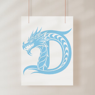 Drache gestalteter Buchstabe D, Drachenalphabet, M Poster