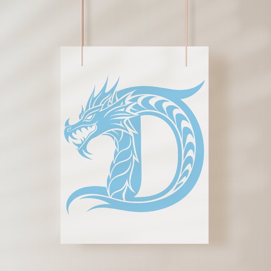 Drache gestalteter Buchstabe D, Drachenalphabet, M Poster
