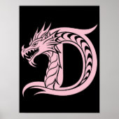 Drache gestalteter Buchstabe D, Drachenalphabet, M Poster (Vorne)