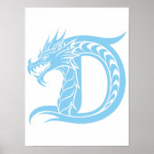 Drache gestalteter Buchstabe D, Drachenalphabet, M Poster (Vorne)