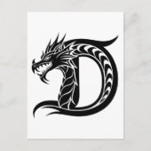 Drache gestalteter Buchstabe D, Drachenalphabet, M Postkarte (Vorderseite)