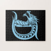 Drache gestalteter Buchstabe D, Drachenalphabet, M Puzzle (Horizontal)
