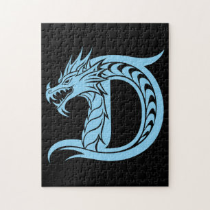 Drache gestalteter Buchstabe D, Drachenalphabet, M Puzzle