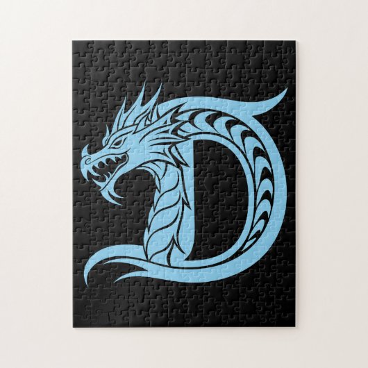 Drache gestalteter Buchstabe D, Drachenalphabet, M Puzzle (Vertikal)