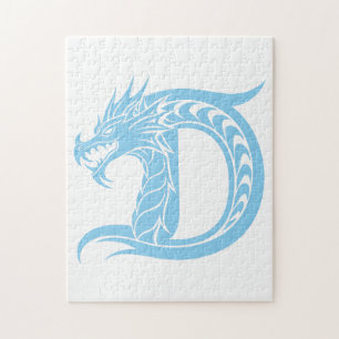 Drache gestalteter Buchstabe D, Drachenalphabet, M Puzzle