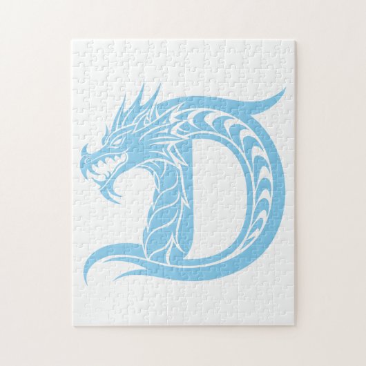 Drache gestalteter Buchstabe D, Drachenalphabet, M Puzzle (Vertikal)