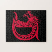 Drache gestalteter Buchstabe D, Drachenalphabet, M Puzzle (Horizontal)